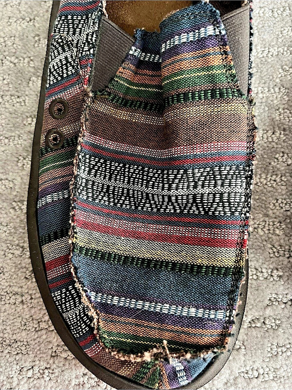 Men's Striped Multicolor & Black Sanuks - Picture 3 of 5